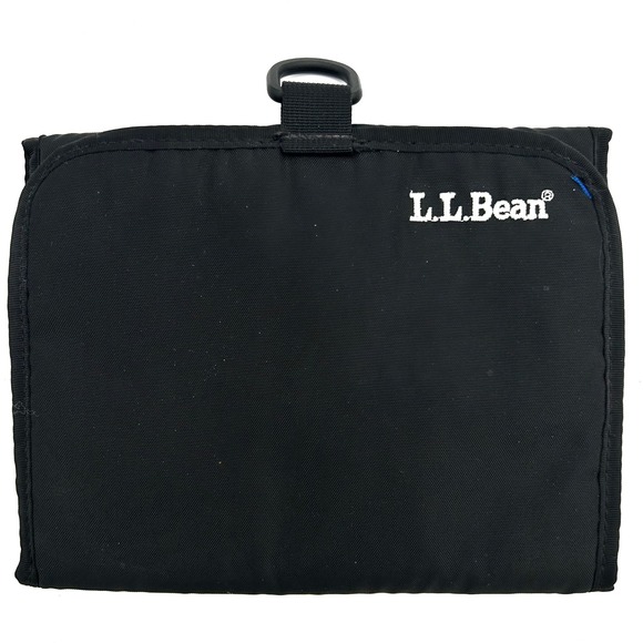 LL Bean Handbags - LL Bean Black Blue Nylon Hanging Tri-Fold Shower Caddy Travel Bag Organizer